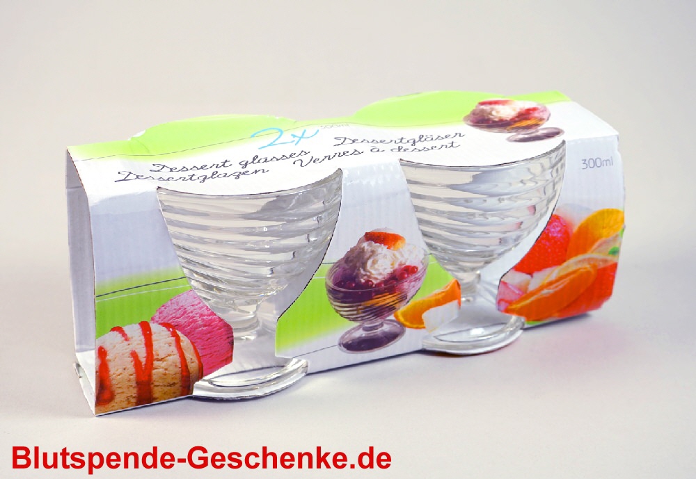TreuePräsent Eis- und Dessertschalen aus Glas 2er-Set