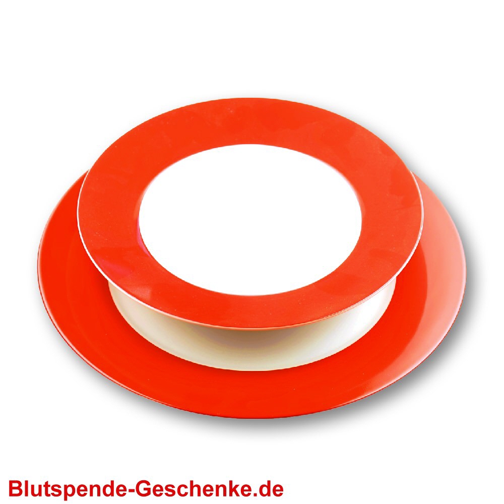 Essteller rot-weiß 2-teilig