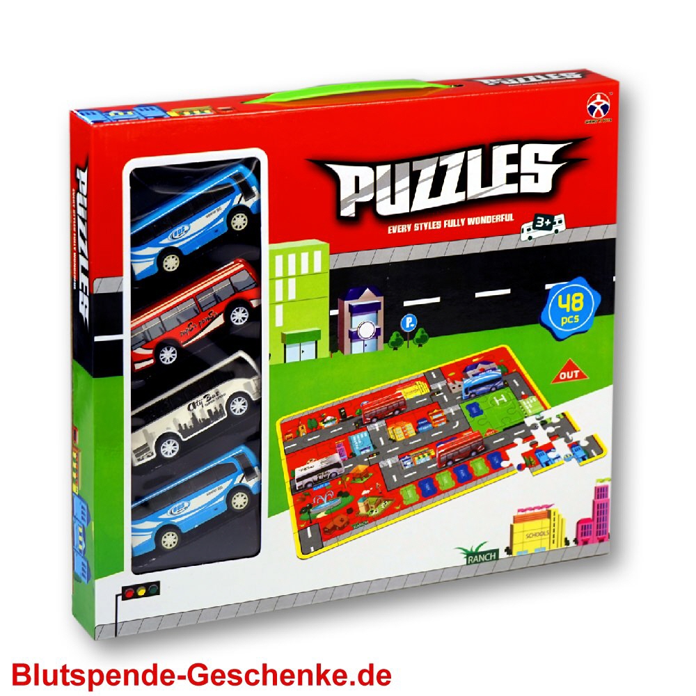 Spielpuzzle mit Bussen