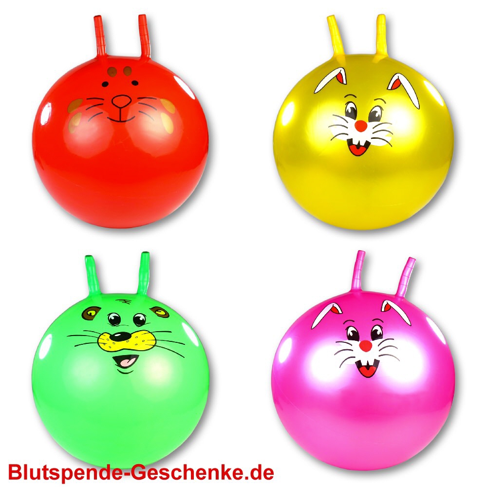 Hüpfbälle mit Tiergesichtern