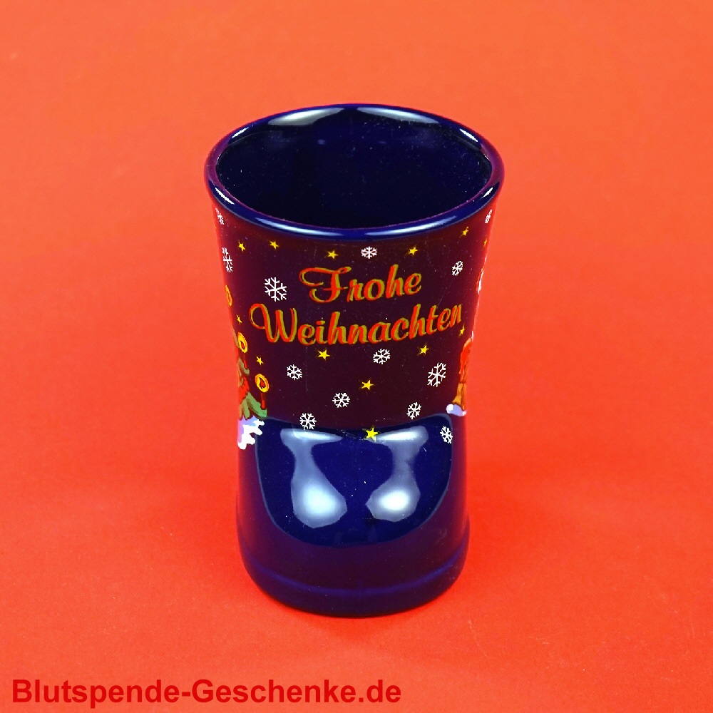 Glühwein-Stiefel blau mit Henkel