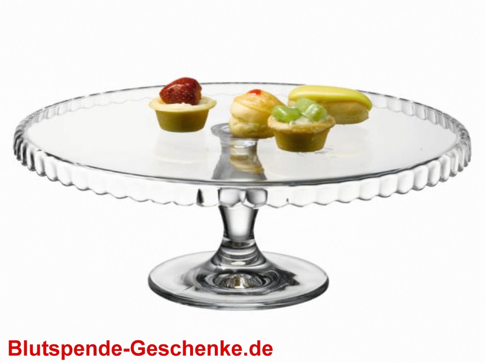 TreuePräsent Tortenplatte aus Glas
