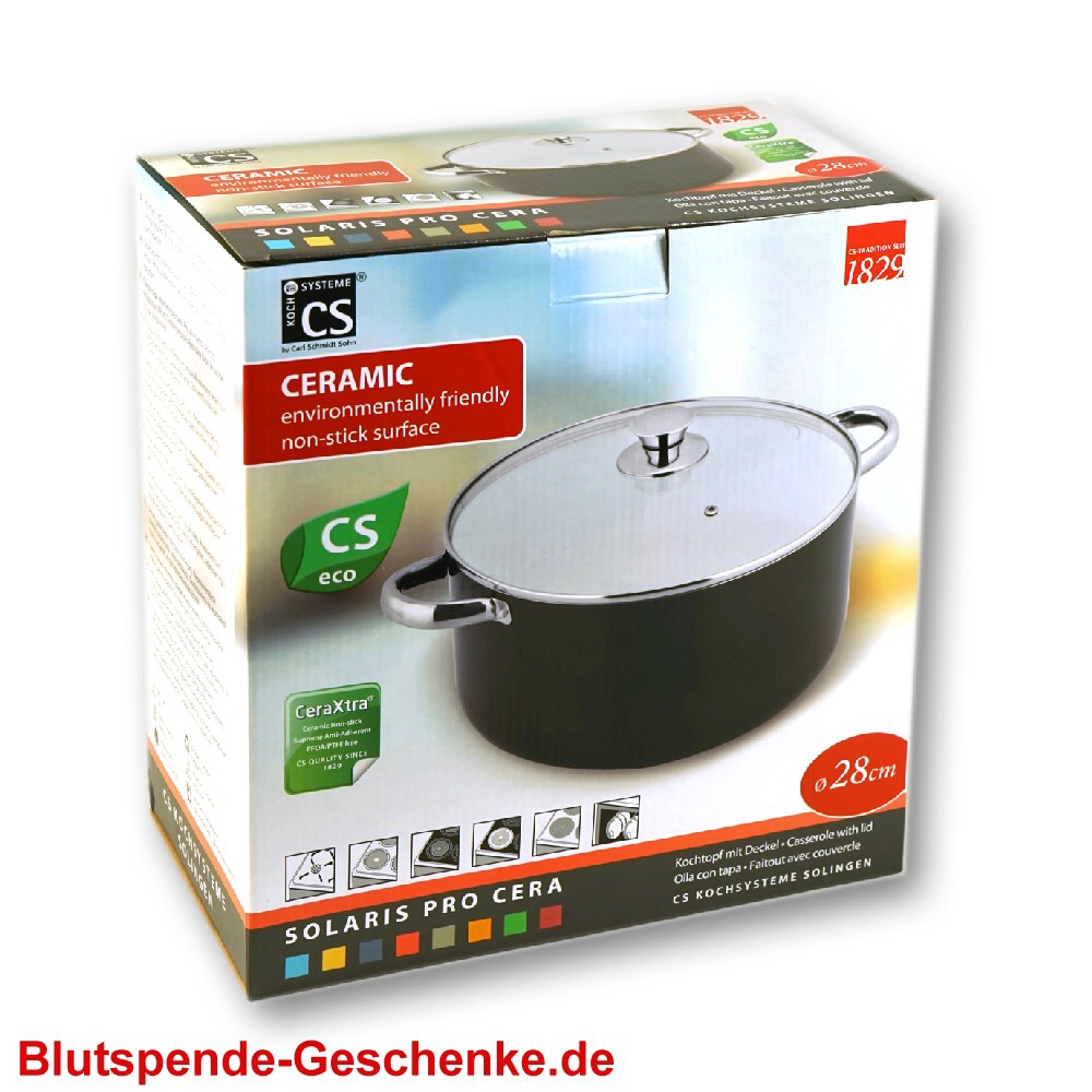 TreuePräsent Kochtopf mit Deckel 28 cm