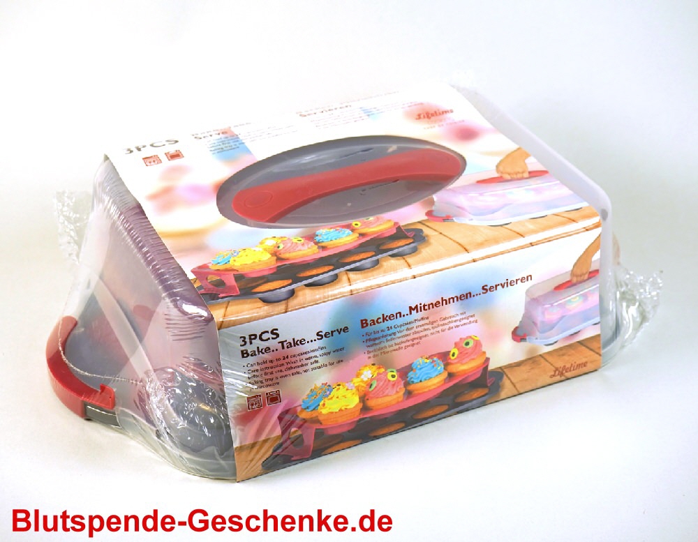 TreuePräsent Cupcake-Form mit Transportbox