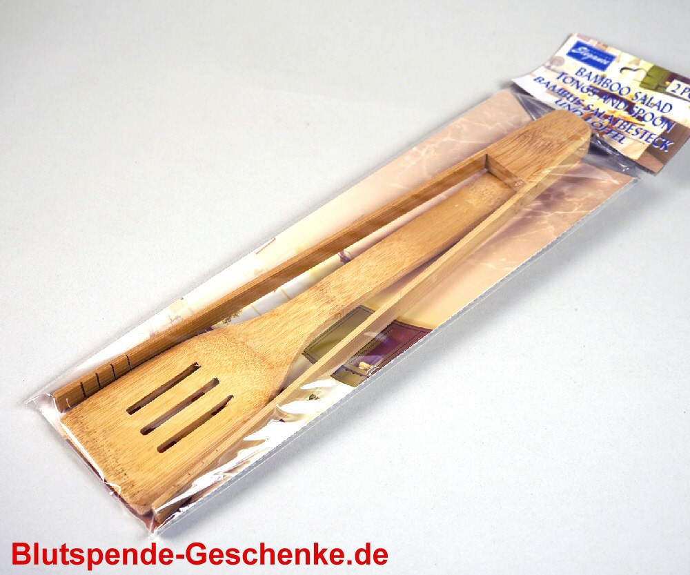 TreuePräsent Salatbesteck Bambus