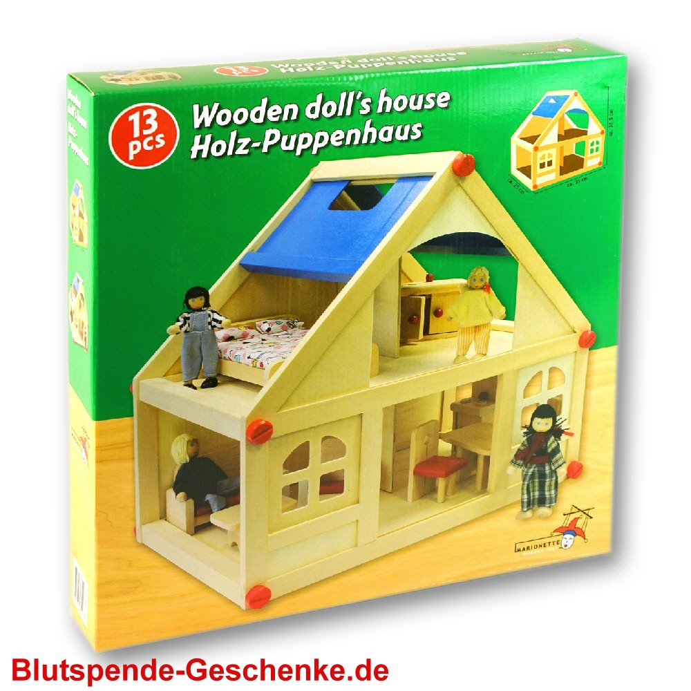 TreuePräsent Holz-Puppenhaus