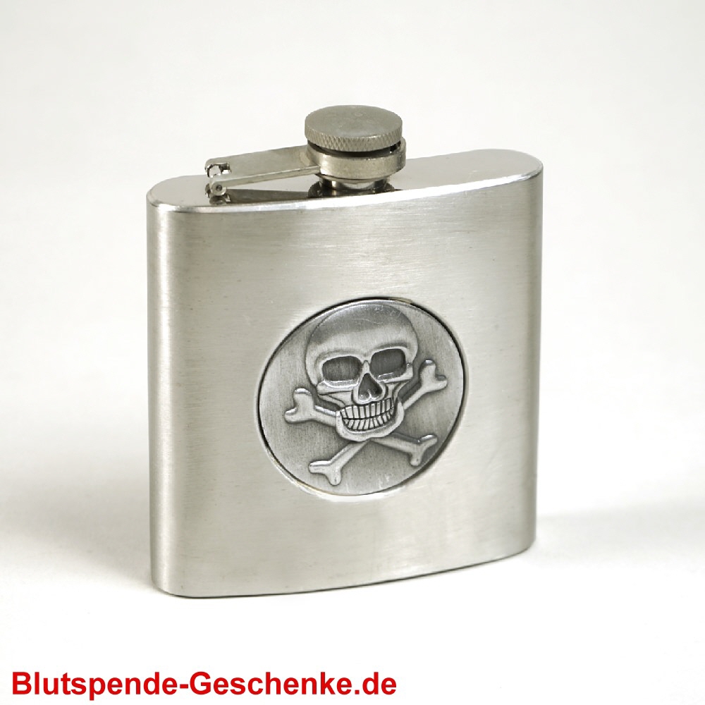 TreuePräsent Flachmann Totenkopf