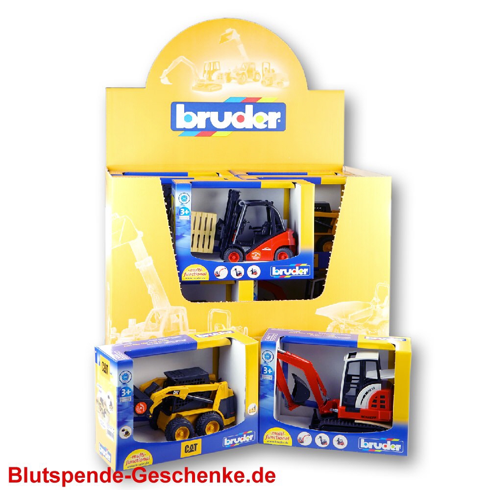 Bruder Baustellenfahrzeuge im Display