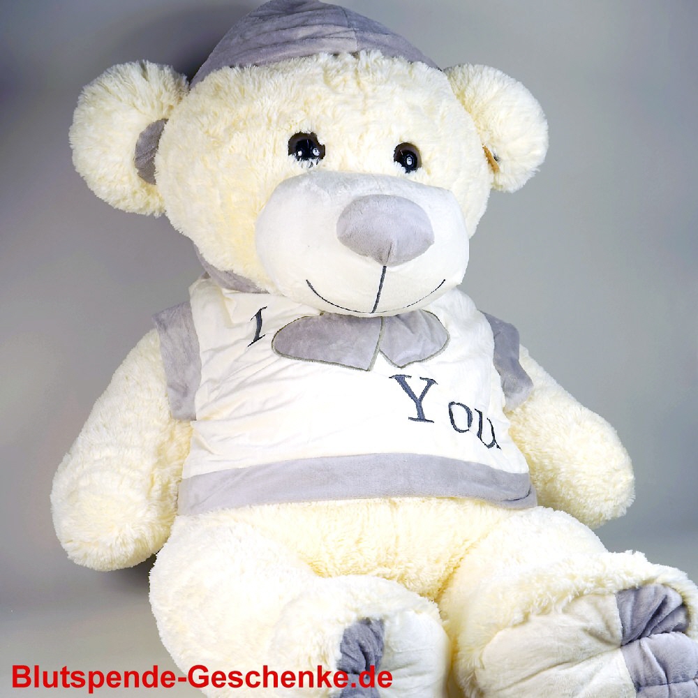 TreuePräsent Softplüsch-Bär mit Mütze