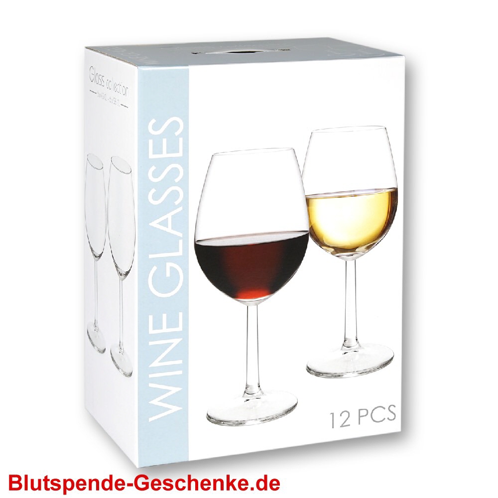 Blutspendegeschenk Weingläser 12er-Set