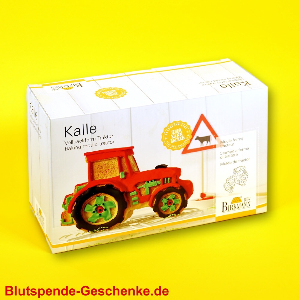 Blutspendegeschenk Traktor-Backform
