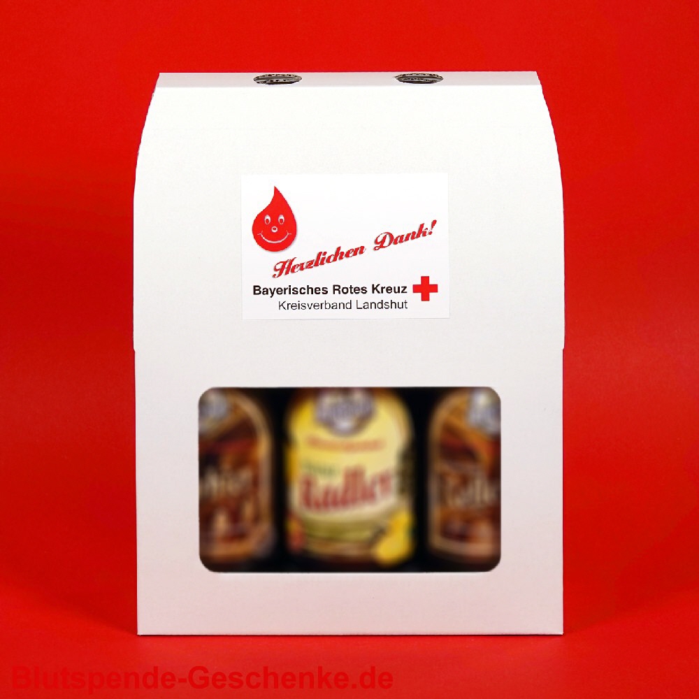 Blutspendegeschenk 3er-Flaschenverpackung