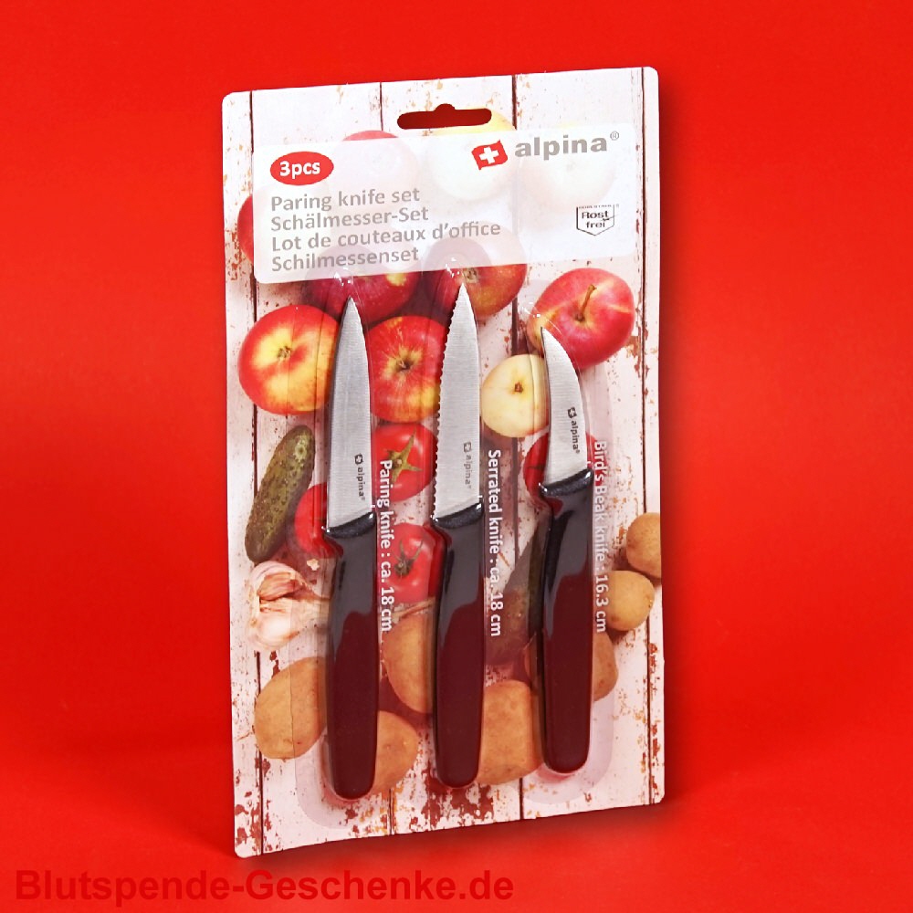Blutspendegeschenk Schälmesser-3er-Set