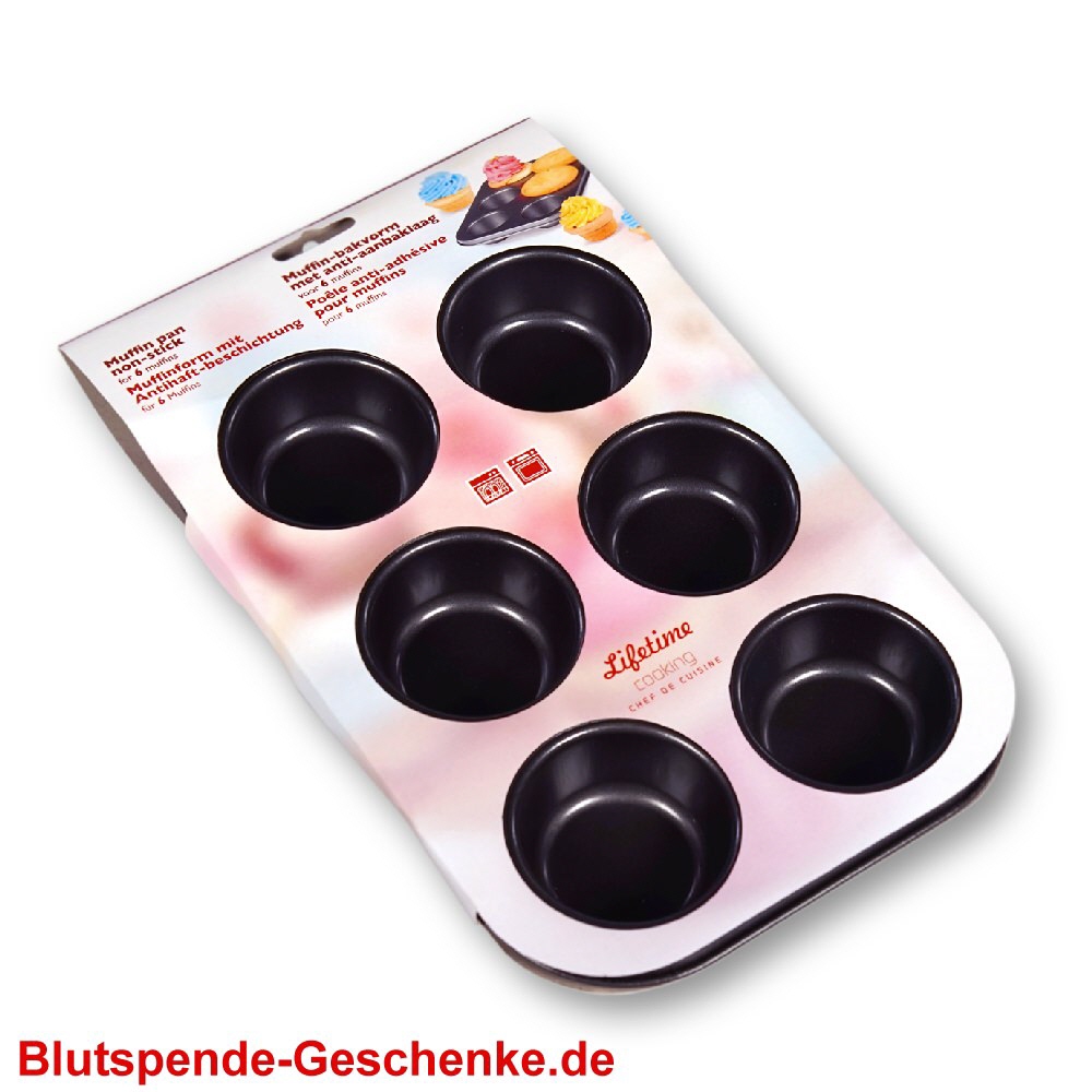 Blutspendegeschenk 6er-Muffin-Backform