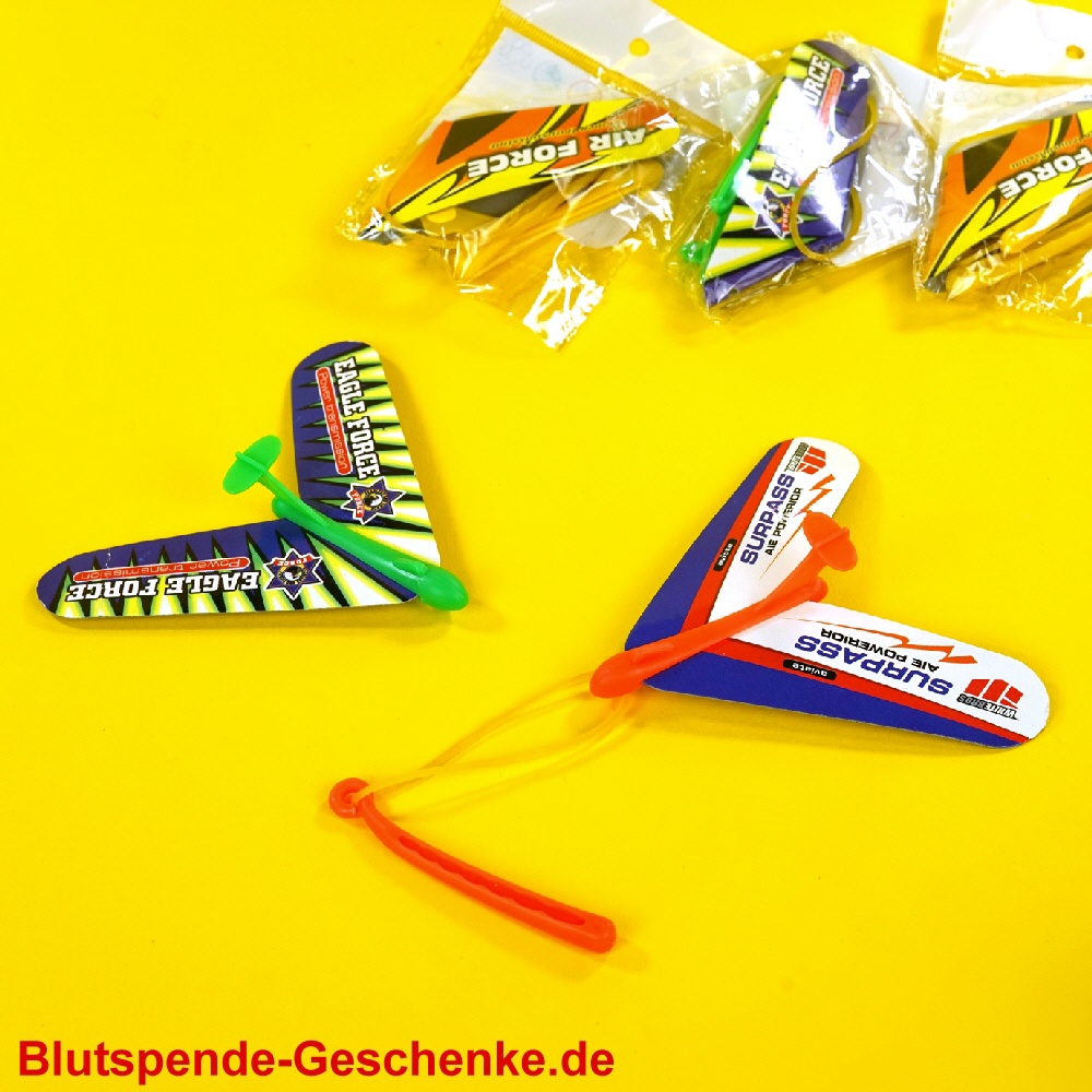 Blutspendegeschenk Abschießflieger