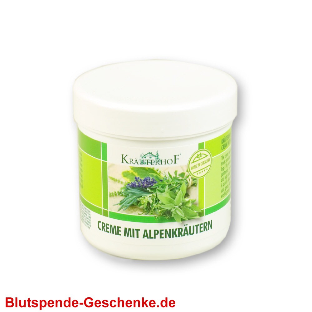 Blutspendegeschenk Alpenkräuter Creme