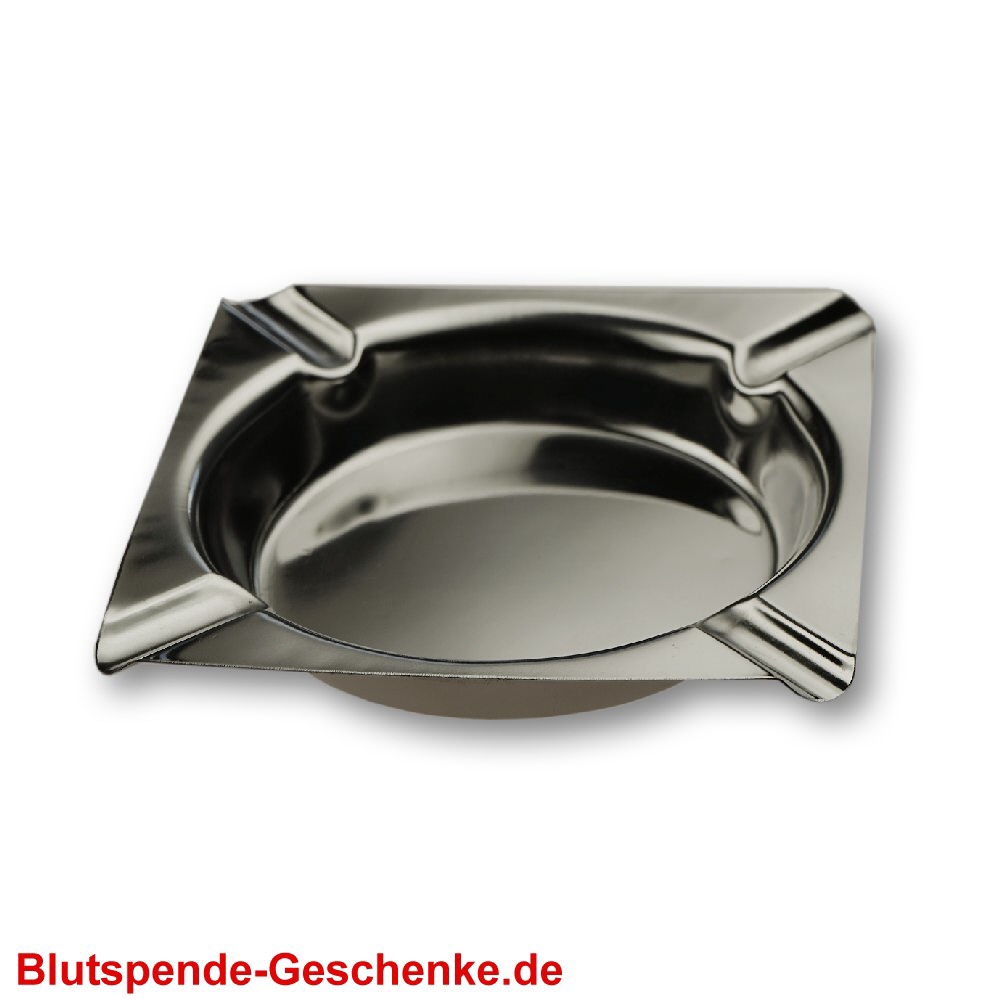 Blutspendegeschenk Aschenbecher Edelstahl