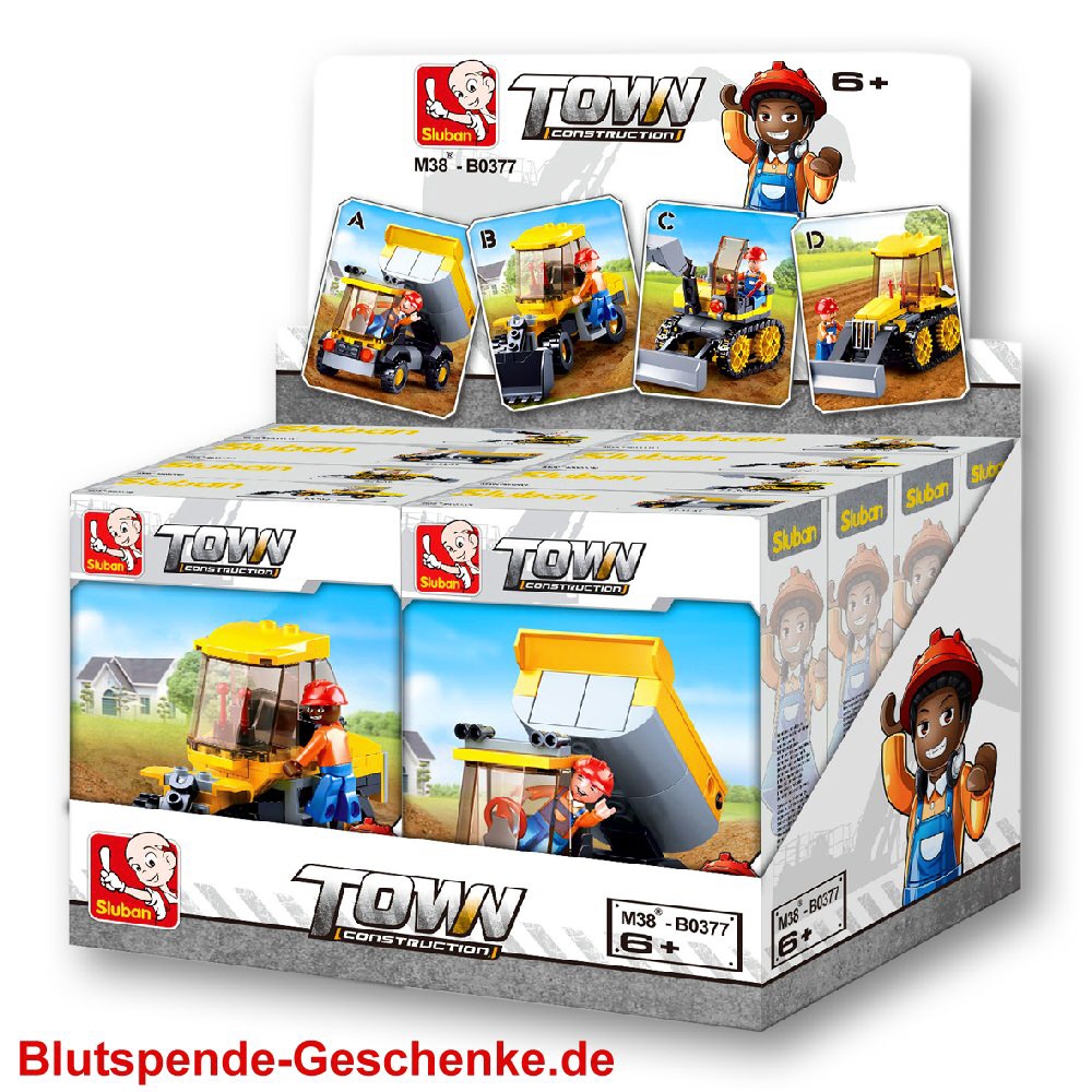 Blutspendegeschenk Baufahrzeuge