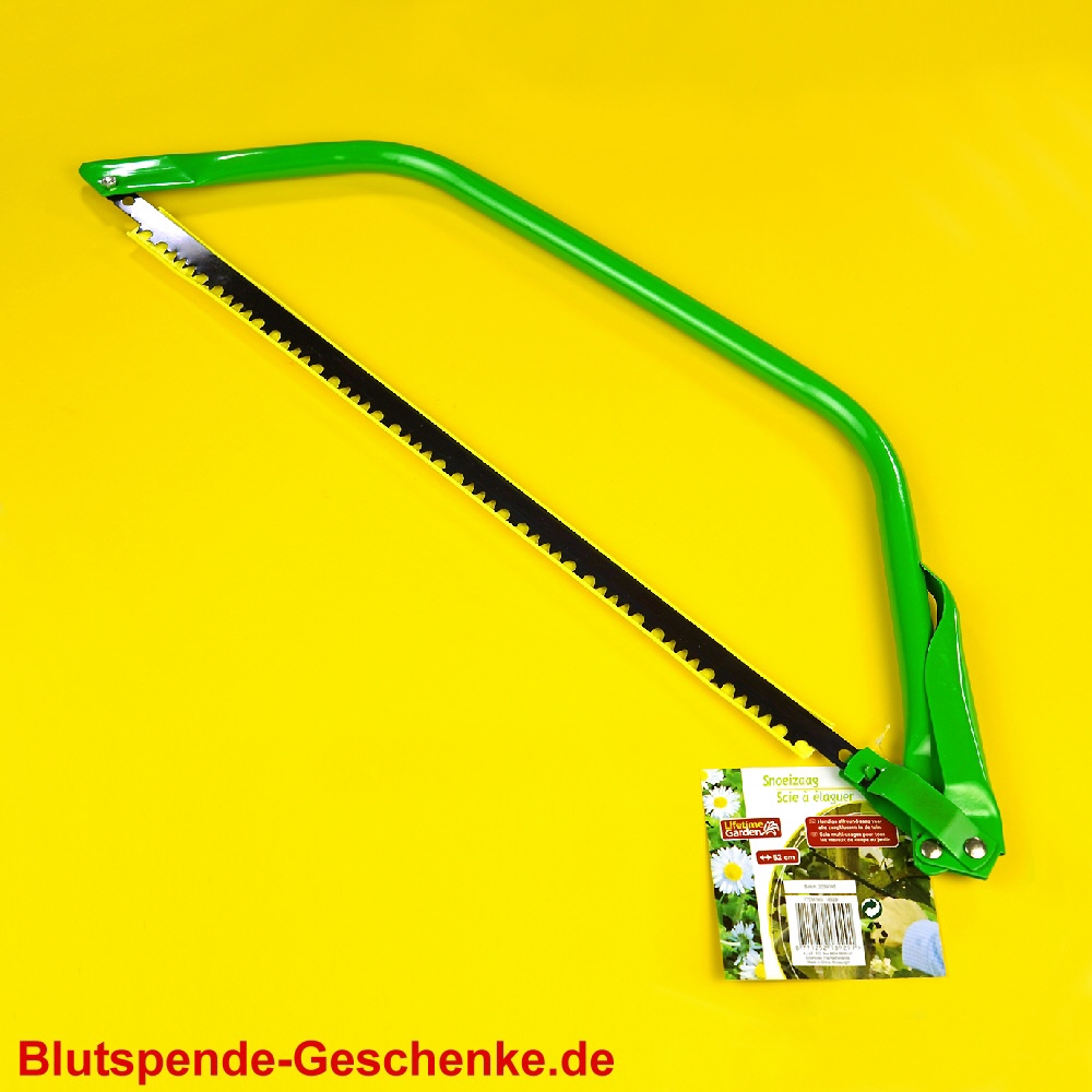 Blutspendegeschenk Baum-Bügelsäge