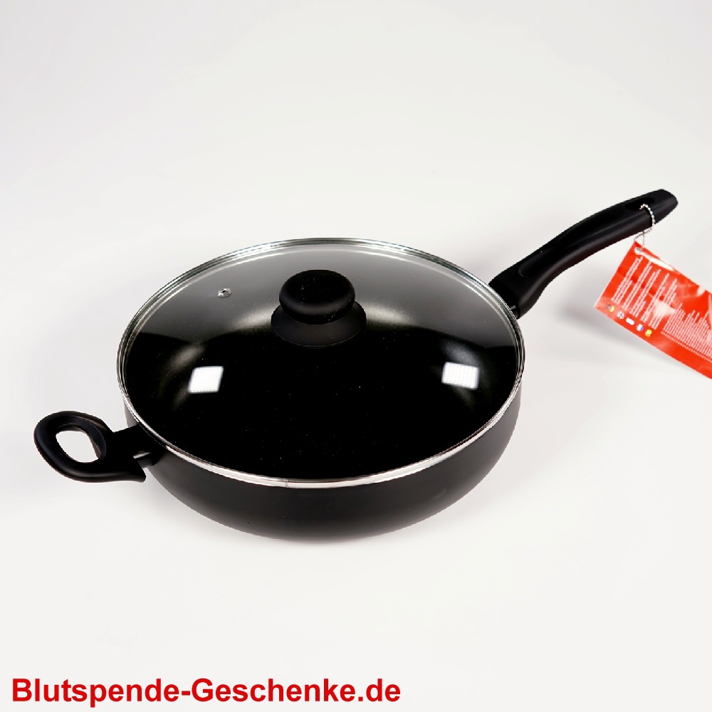 Blutspendegeschenk Bratpfanne mit Glasdeckel