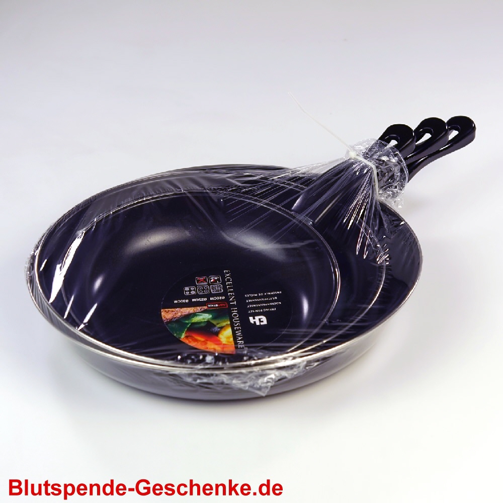 Blutspendegeschenk Pfannen 3er-Set