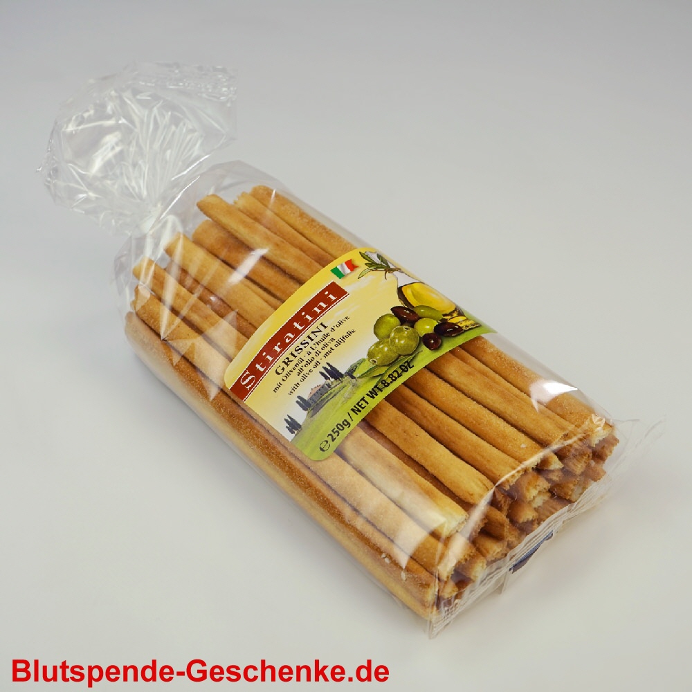 Blutspendegeschenk Olivenöl-Gebäckstangen