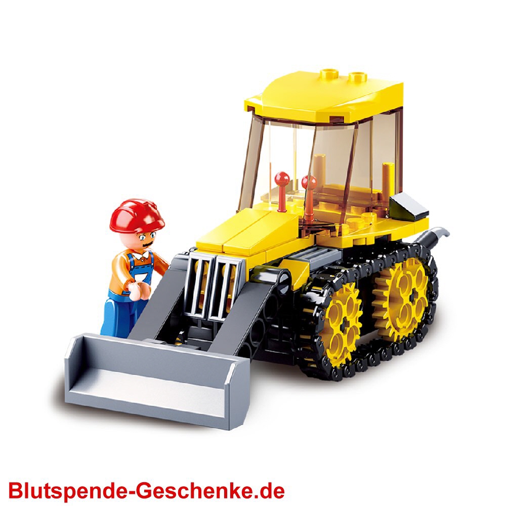 Blutspendegeschenk Steckbaustein-Bulldozer