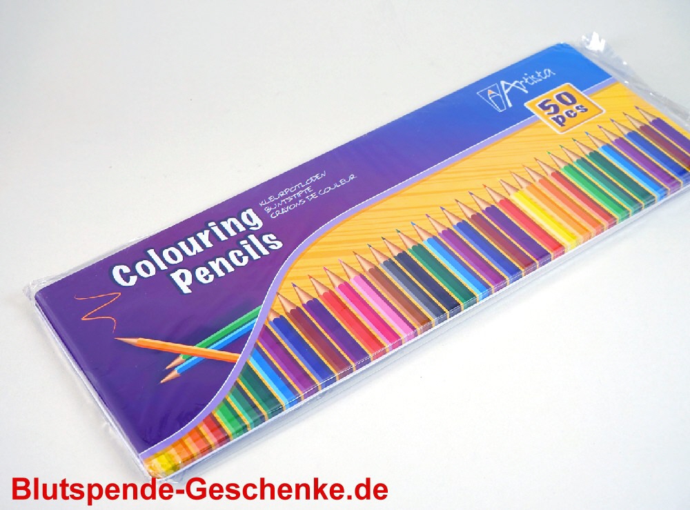 Blutspendegeschenk Buntstifte 50teilig
