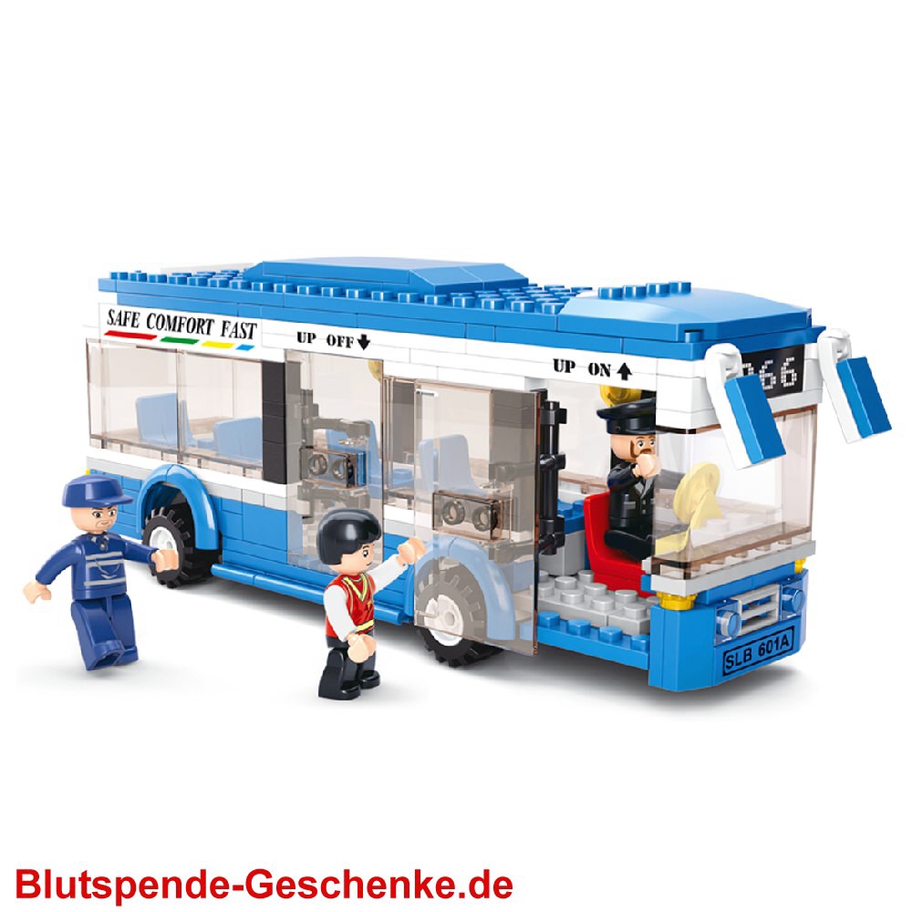 Blutspendegeschenk Steckbaustein-Bus
