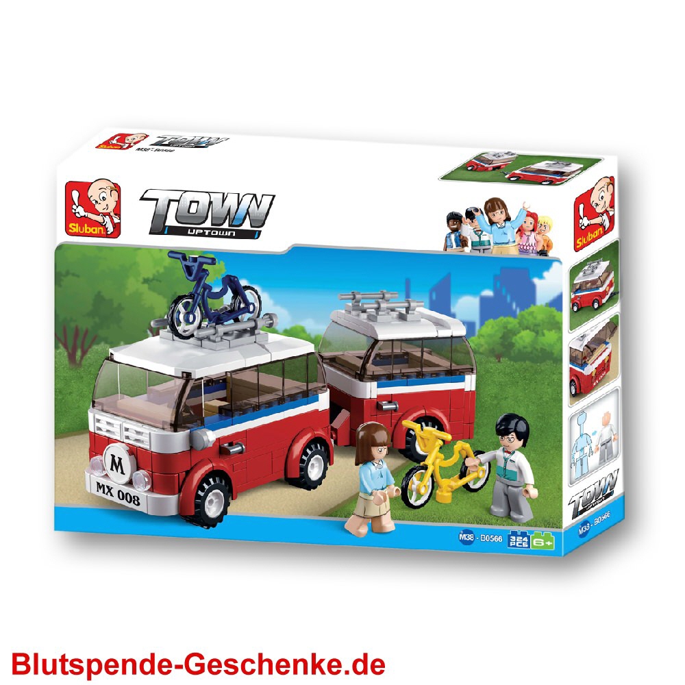 Blutspendegeschenk Camping-Bus mit Hänger