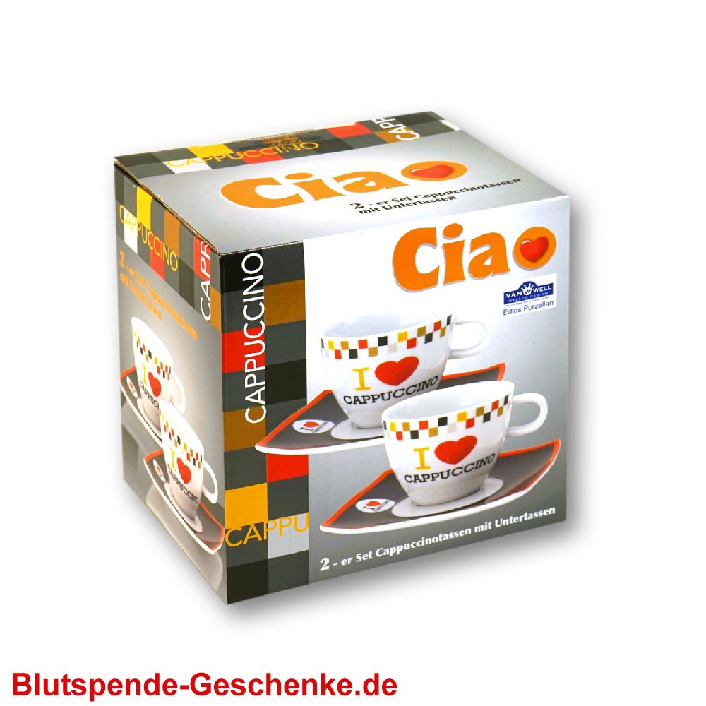 Blutspendegeschenk Cappuccinotassen 2er-Set