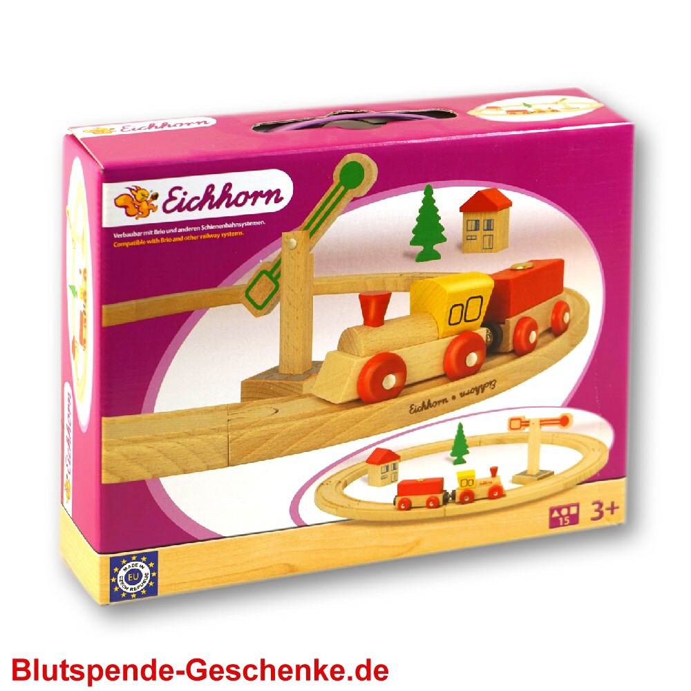 Blutspendegeschenk Holzbahn