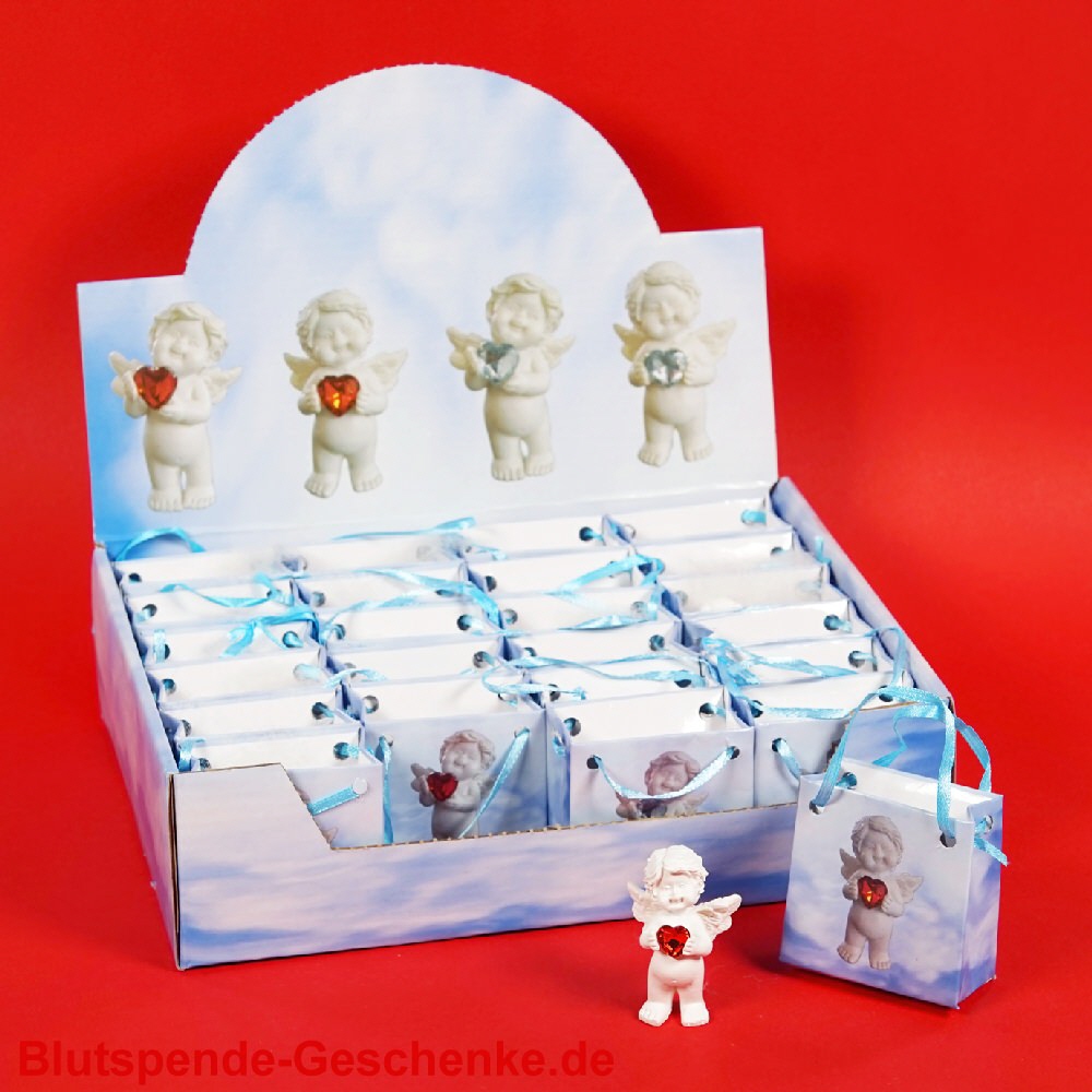 Blutspendegeschenk Schutzengel mit Glasherz