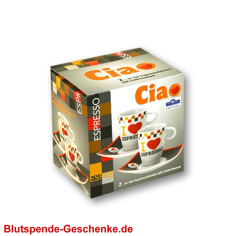 Blutspendegeschenk Espresso-Tassen 2er-Set