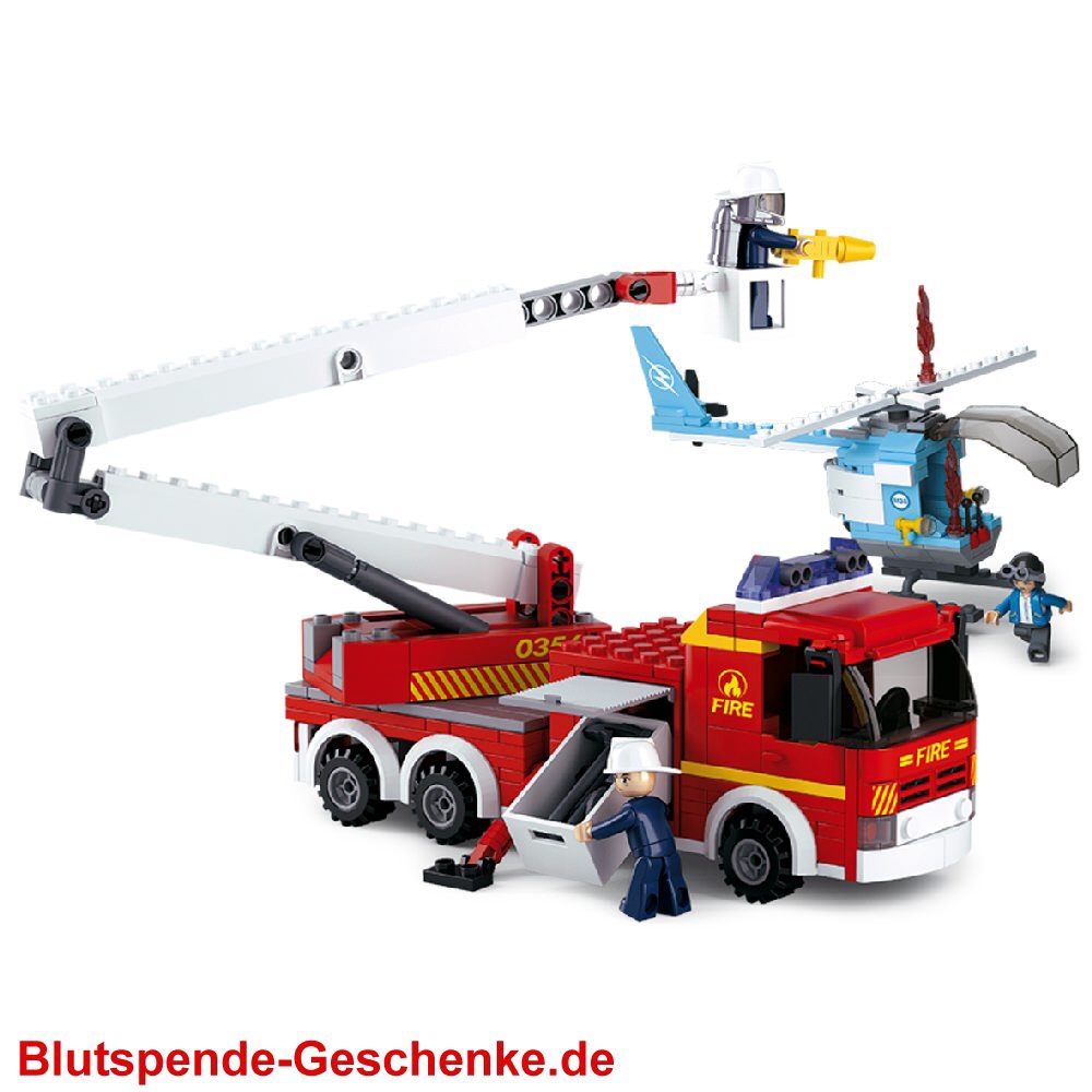 Blutspendegeschenk Steckbaustein-Löschzug