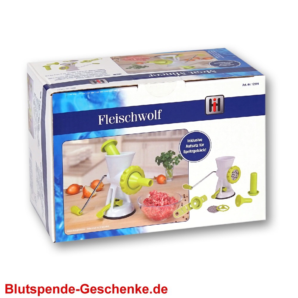Blutspendegeschenk Fleischwolf