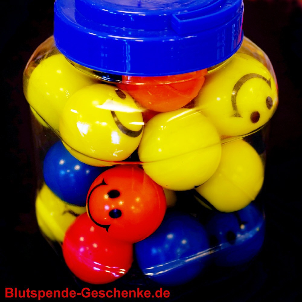 Blutspendegeschenk Lächelnde Flummies