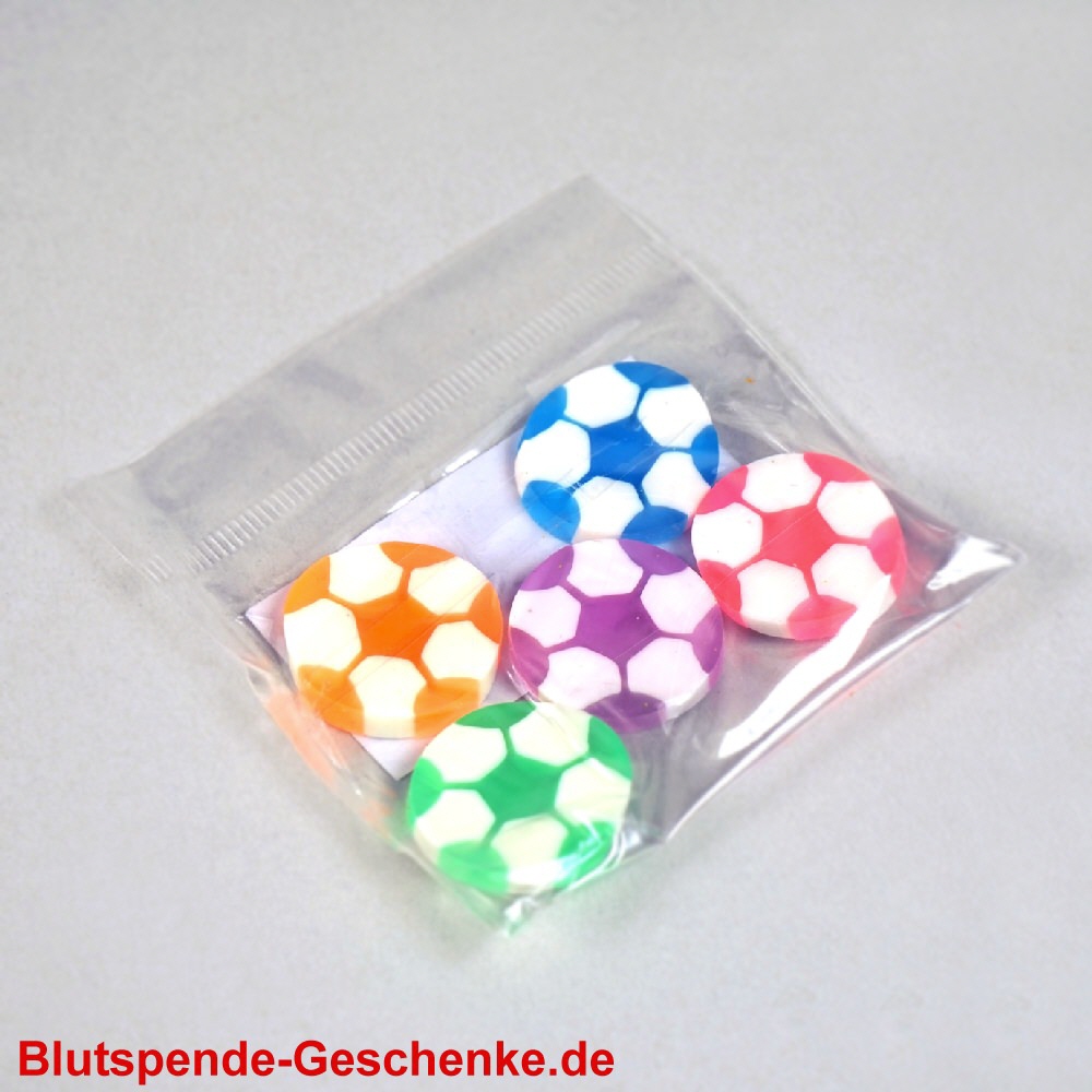 Blutspendegeschenk Fussball-Radiergummies