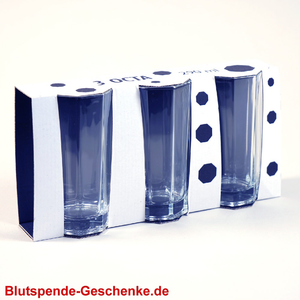 Blutspendegeschenk Gläser 3er-Set