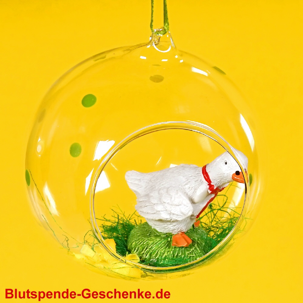 Blutspendegeschenk Glaskugel Osterdeko