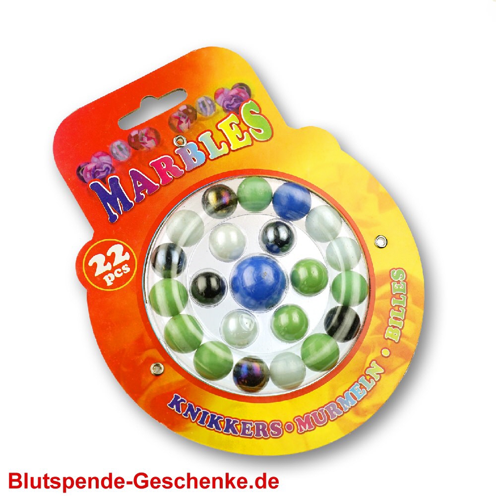 Blutspendegeschenk Glasmurmeln 22er