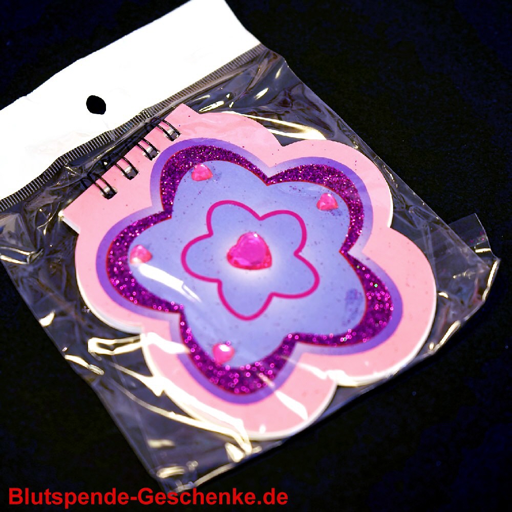 Blutspendegeschenk Glitter-Notizblock