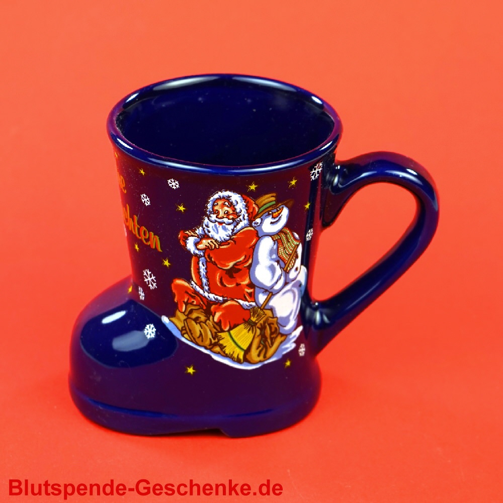 Blutspendegeschenk Weihnachtsstiefel blau