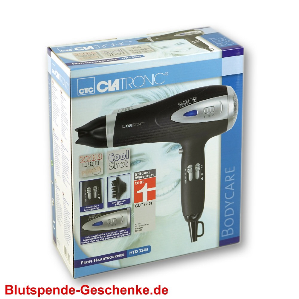 Blutspendegeschenk Haartrockner