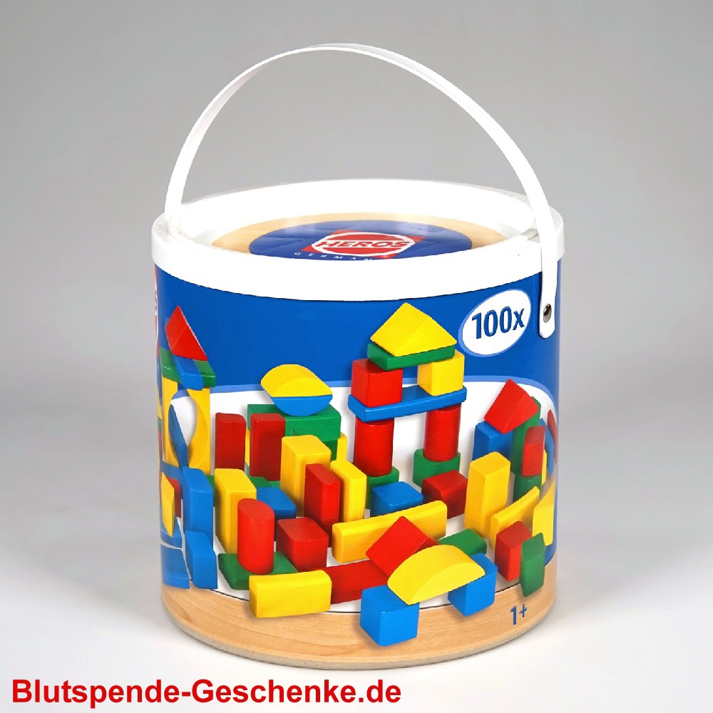 Blutspendegeschenk 100er Holzbausteine