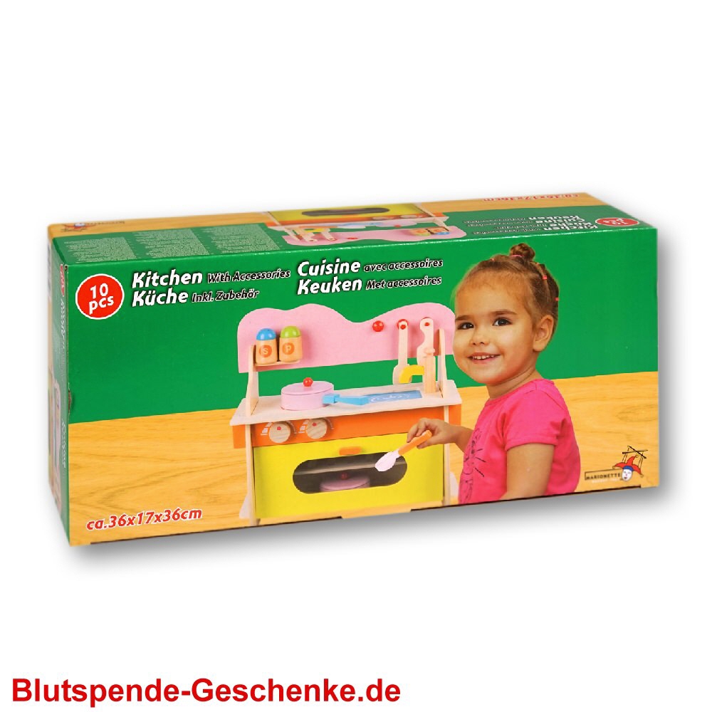 Blutspendegeschenk Holz-Spielküche