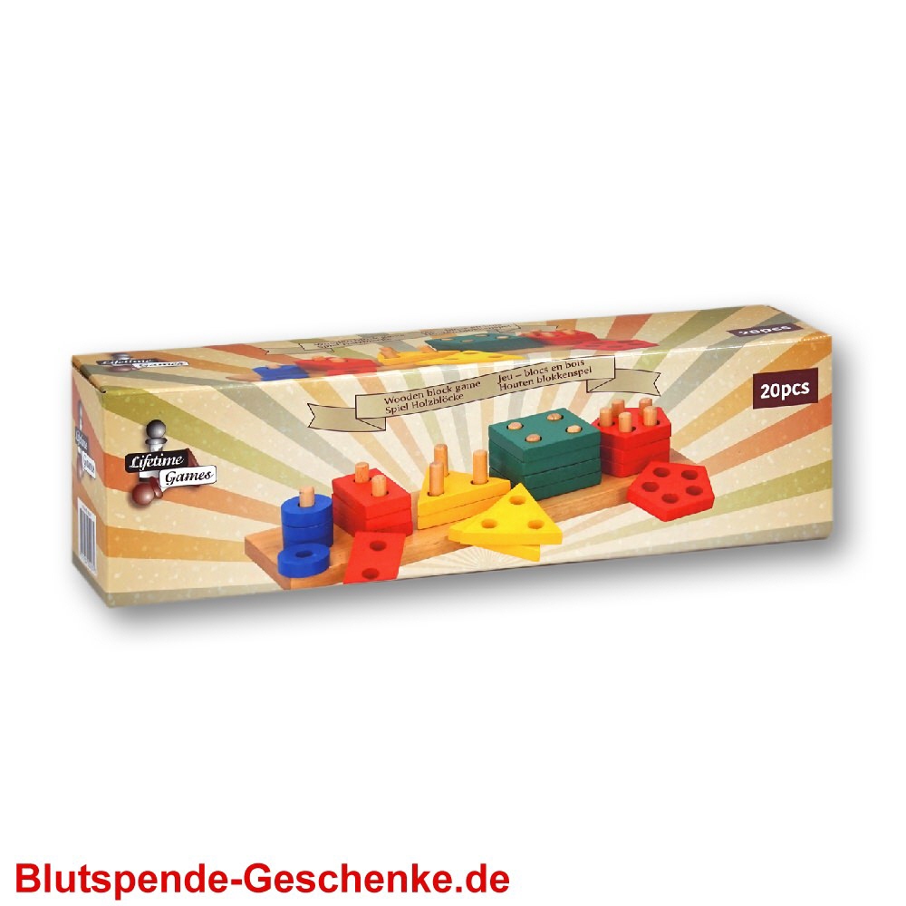 Blutspendegeschenk Holzklötze