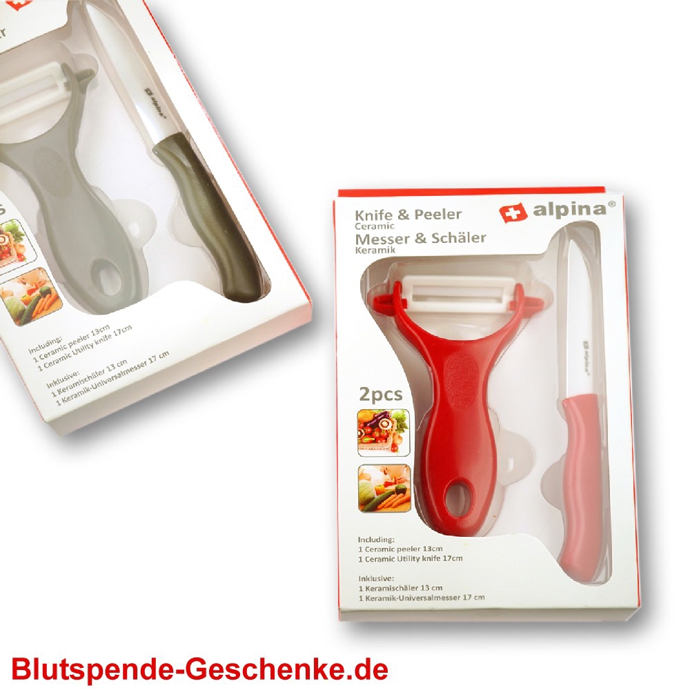 Blutspendegeschenk Keramik-Schäler mit Messer