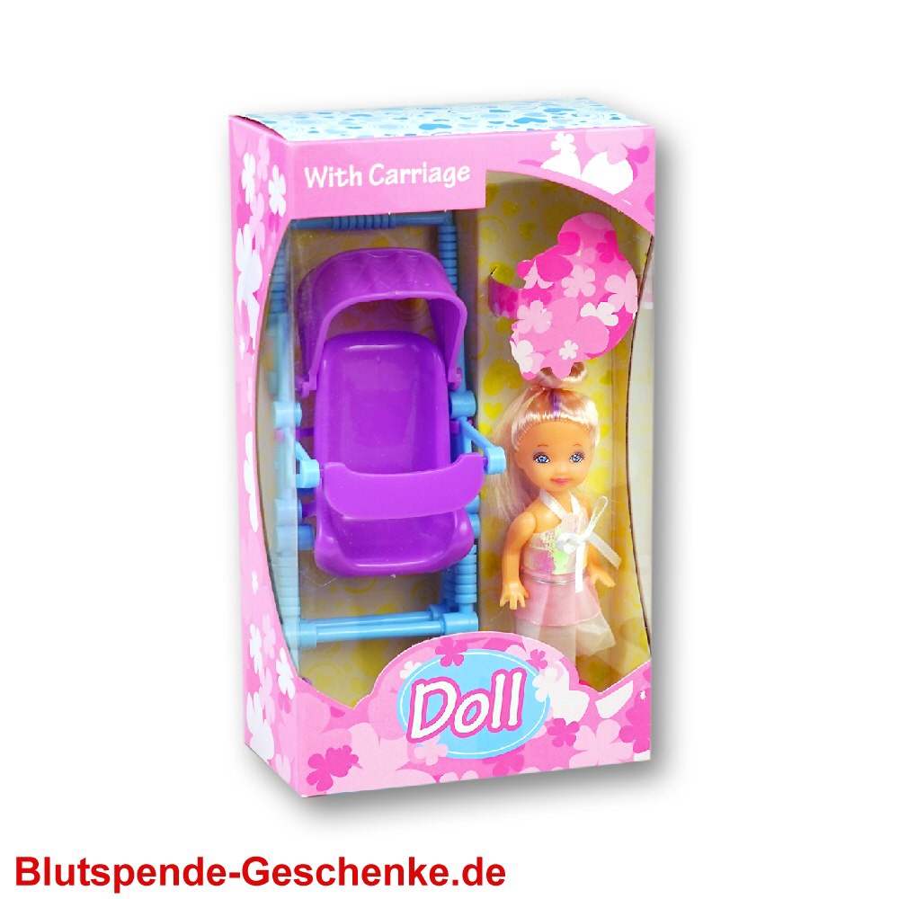 Blutspendegeschenk Puppe mit Puppenwagen