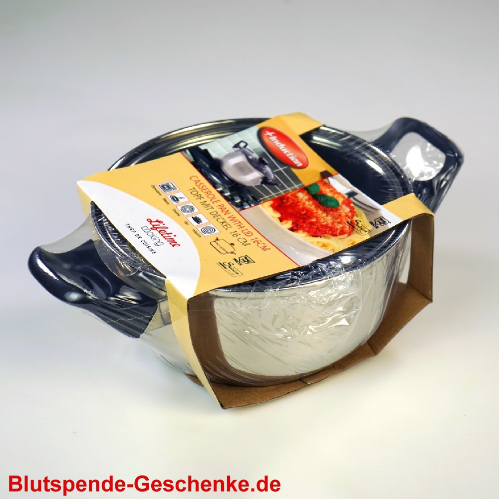 Blutspendegeschenk Kochtopf mit Glasdeckel